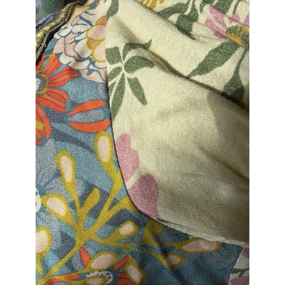 BL-NK LONDON ANTHROPOLOGIE Stephanie Top V-Neck Floral Yellow Multicolor Size XS - Picture 10 of 16